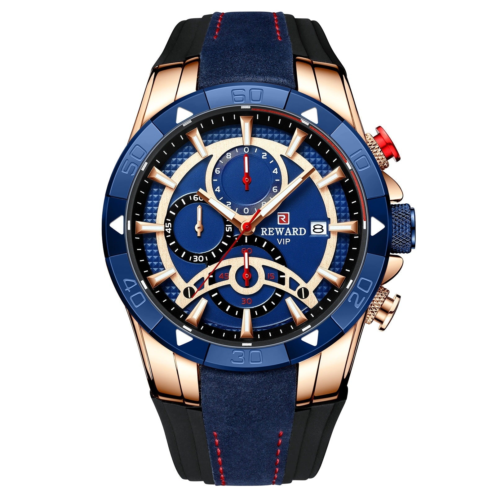 Men's Watch Calendar Watch Tape Quartz Watch Six-pin Watch Business Men's Watch Minha loja