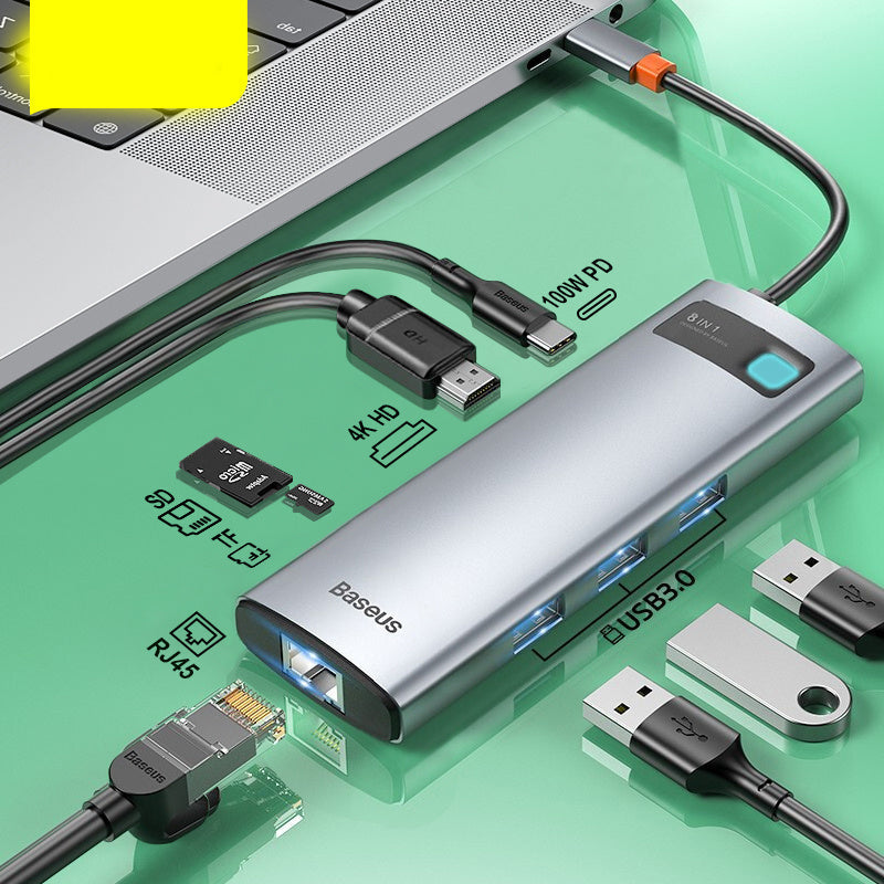Metal Shimmer Typec Hub Multi-function Docking Station 4K HD USB Notebook 6-in-1 Minha loja