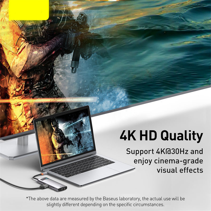 Metal Shimmer Typec Hub Multi-function Docking Station 4K HD USB Notebook 6-in-1 Minha loja