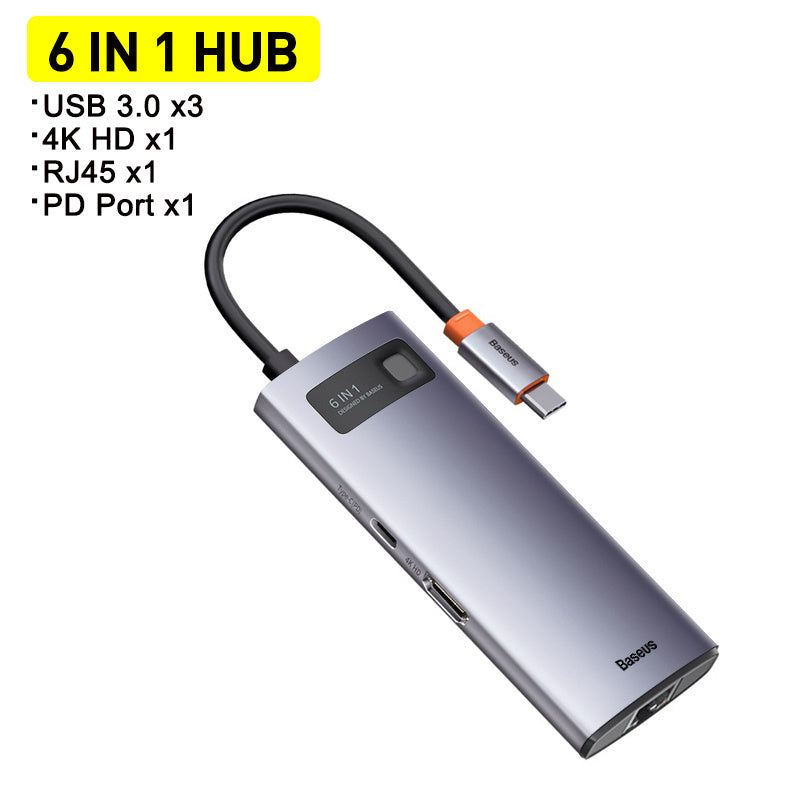 Metal Shimmer Typec Hub Multi-function Docking Station 4K HD USB Notebook 6-in-1 Minha loja