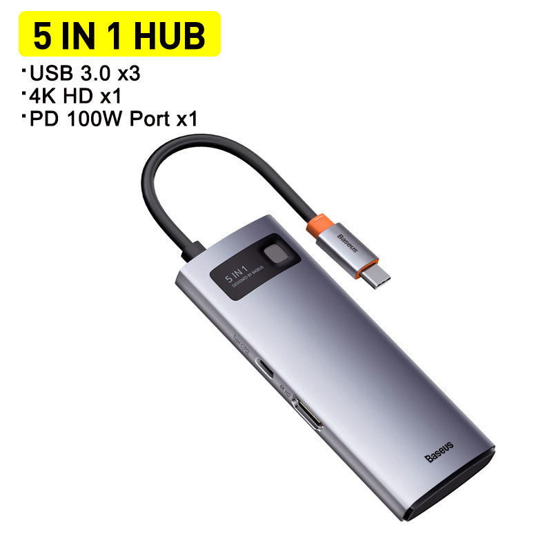 Metal Shimmer Typec Hub Multi-function Docking Station 4K HD USB Notebook 6-in-1 Minha loja