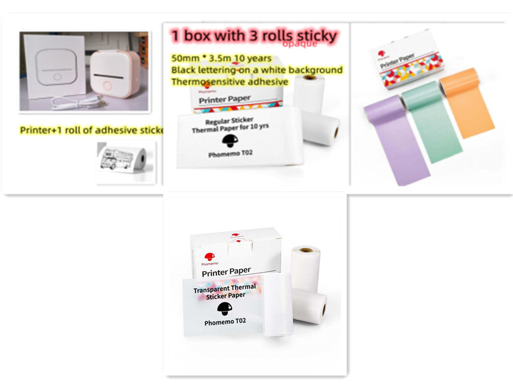 Portable Mini Thermal Label Printer Home Photo Printer Student Wrong Question Printer Bluetooth-compatible Mini Label Printer Price Tag Minha loja