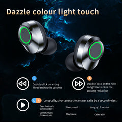 YD03 Wireless Bluetooth-compatible Headset TWS Large Screen Smart Digital Display In Ear Breathing Light Minha loja