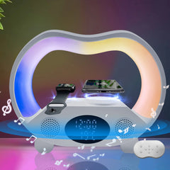 2024 New 6 In 1 Smart Remote Control Bluetooth-compatible Ambience Intelligent LED Table Lamp Multi-function Wireless Charger Night Light Bluetooth-compatible Speaker Minha loja