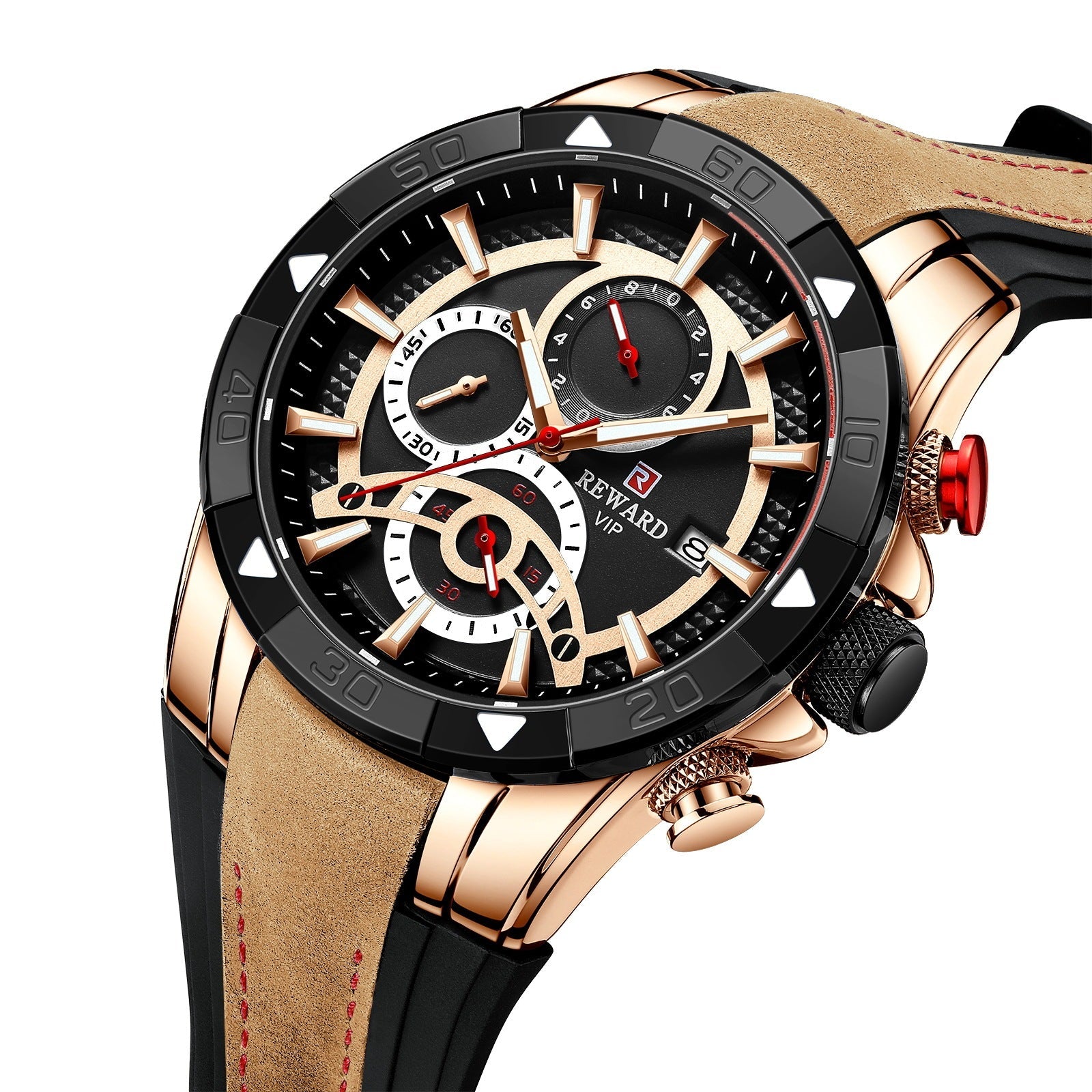 Men's Watch Calendar Watch Tape Quartz Watch Six-pin Watch Business Men's Watch Minha loja