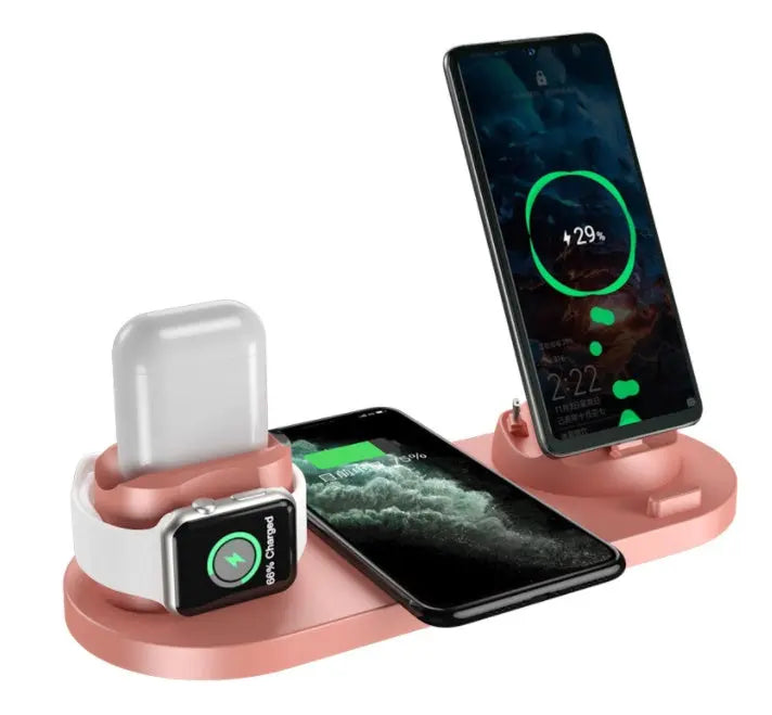 Wireless Charger For IPhone Fast Charger For Phone Fast Charging Pad For Phone Watch 6 In 1 Charging Dock Station Minha loja