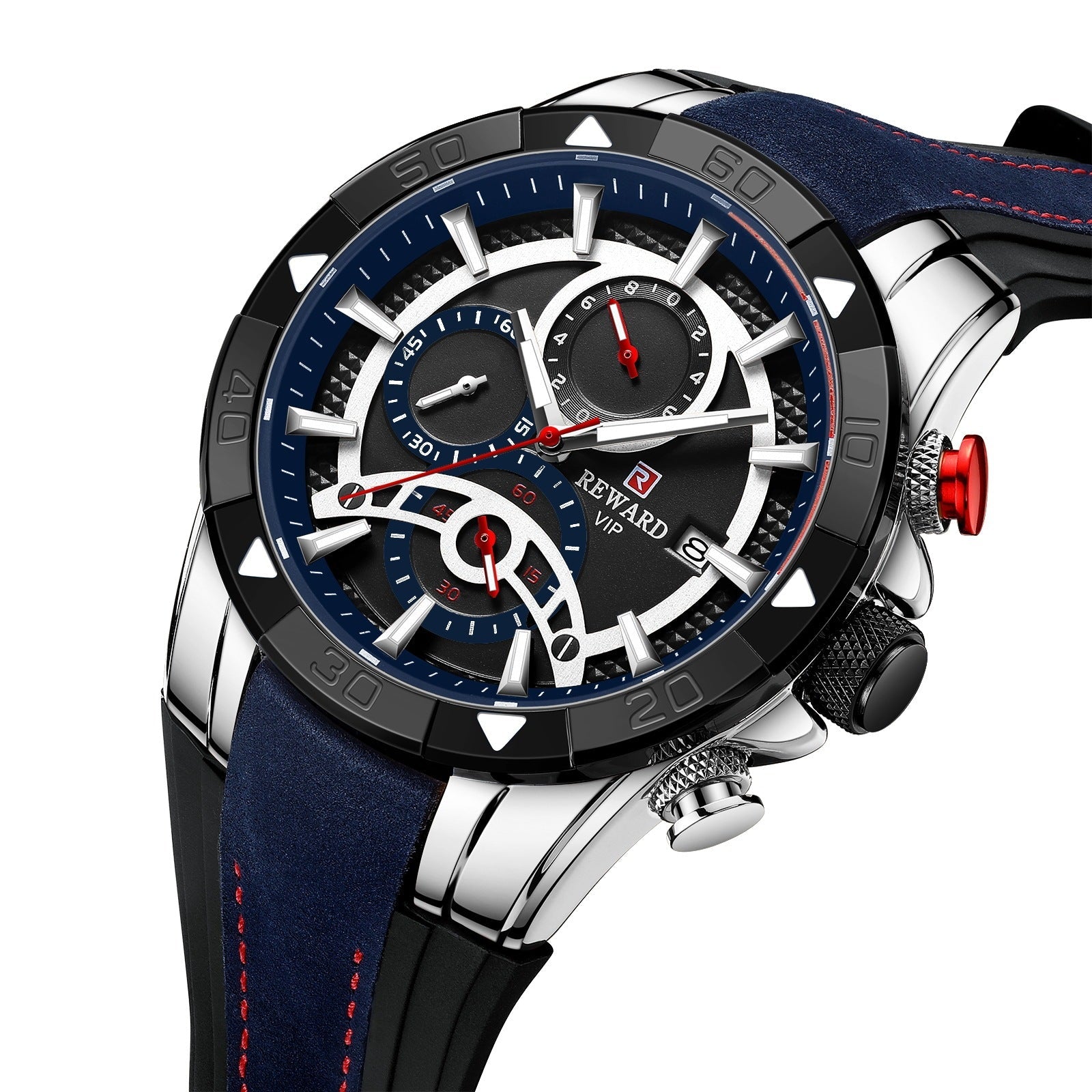 Men's Watch Calendar Watch Tape Quartz Watch Six-pin Watch Business Men's Watch Minha loja