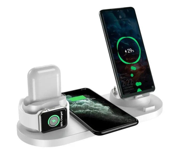 Wireless Charger For IPhone Fast Charger For Phone Fast Charging Pad For Phone Watch 6 In 1 Charging Dock Station Minha loja