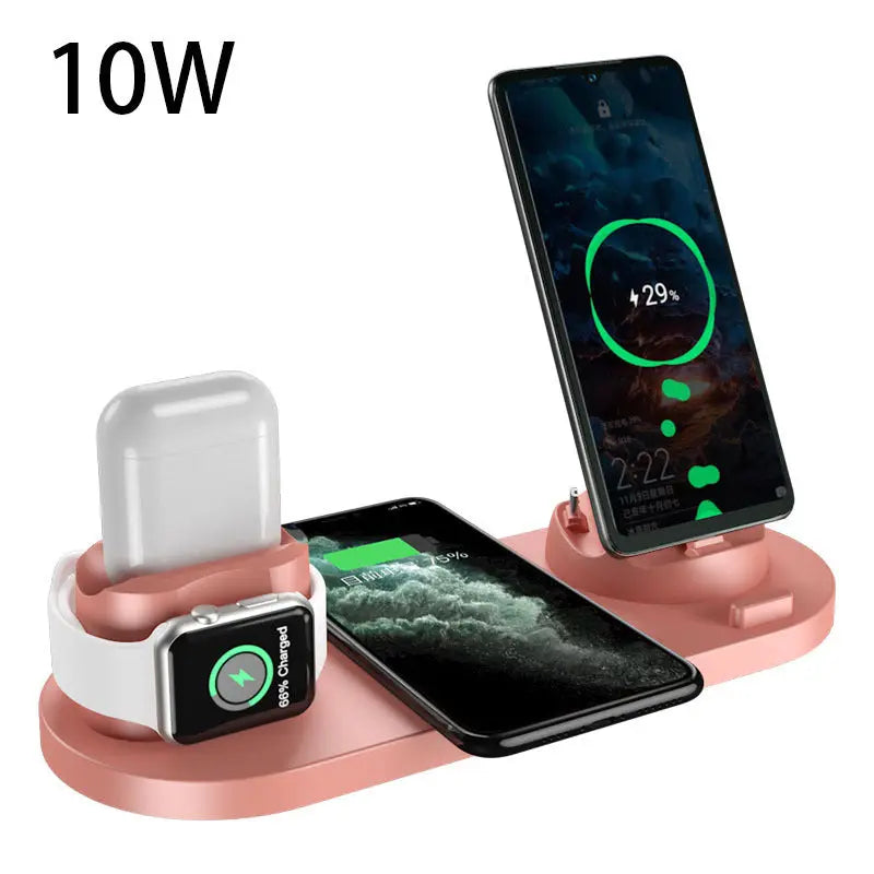 Wireless Charger For IPhone Fast Charger For Phone Fast Charging Pad For Phone Watch 6 In 1 Charging Dock Station Minha loja