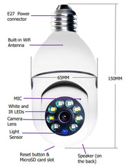 WiFi CAMERA 1080P Bulb 4X Zoom Camera E27 Home 5GWiFi Alarm Monitor Minha loja