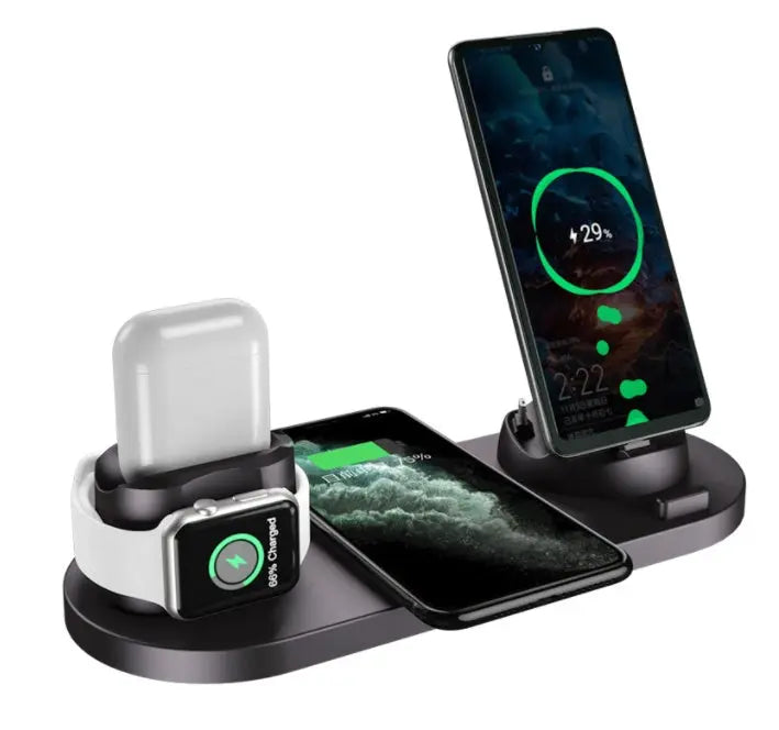 Wireless Charger For IPhone Fast Charger For Phone Fast Charging Pad For Phone Watch 6 In 1 Charging Dock Station Minha loja