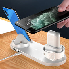 Wireless Charger For IPhone Fast Charger For Phone Fast Charging Pad For Phone Watch 6 In 1 Charging Dock Station Minha loja