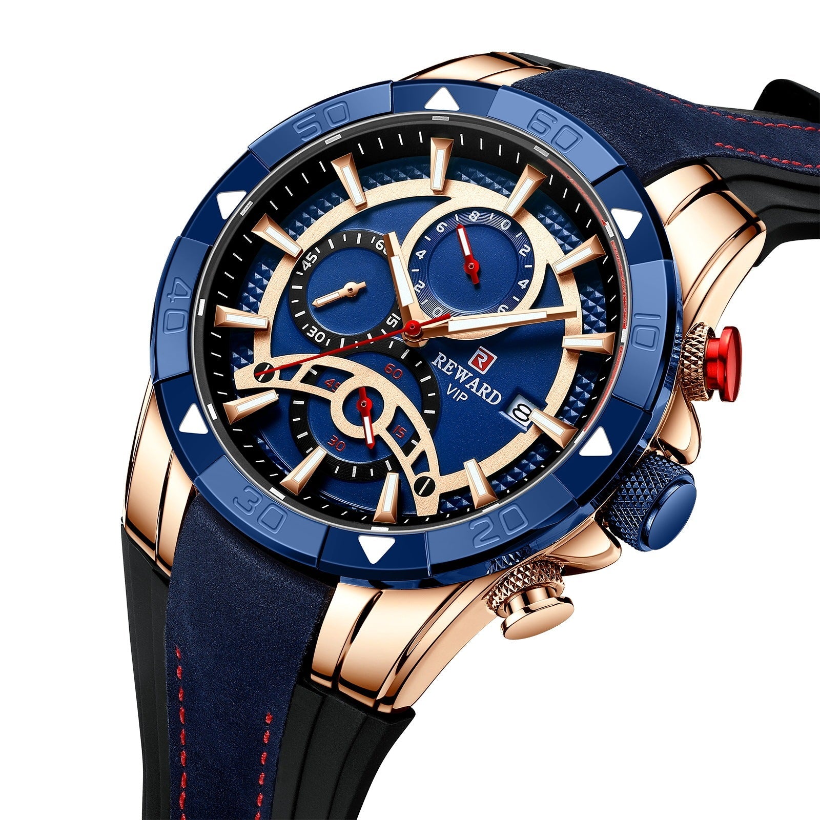 Men's Watch Calendar Watch Tape Quartz Watch Six-pin Watch Business Men's Watch Minha loja