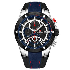 Men's Watch Calendar Watch Tape Quartz Watch Six-pin Watch Business Men's Watch Minha loja