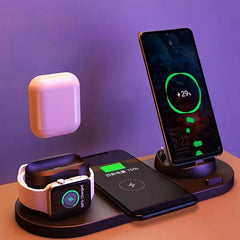 Wireless Charger For IPhone Fast Charger For Phone Fast Charging Pad For Phone Watch 6 In 1 Charging Dock Station Minha loja